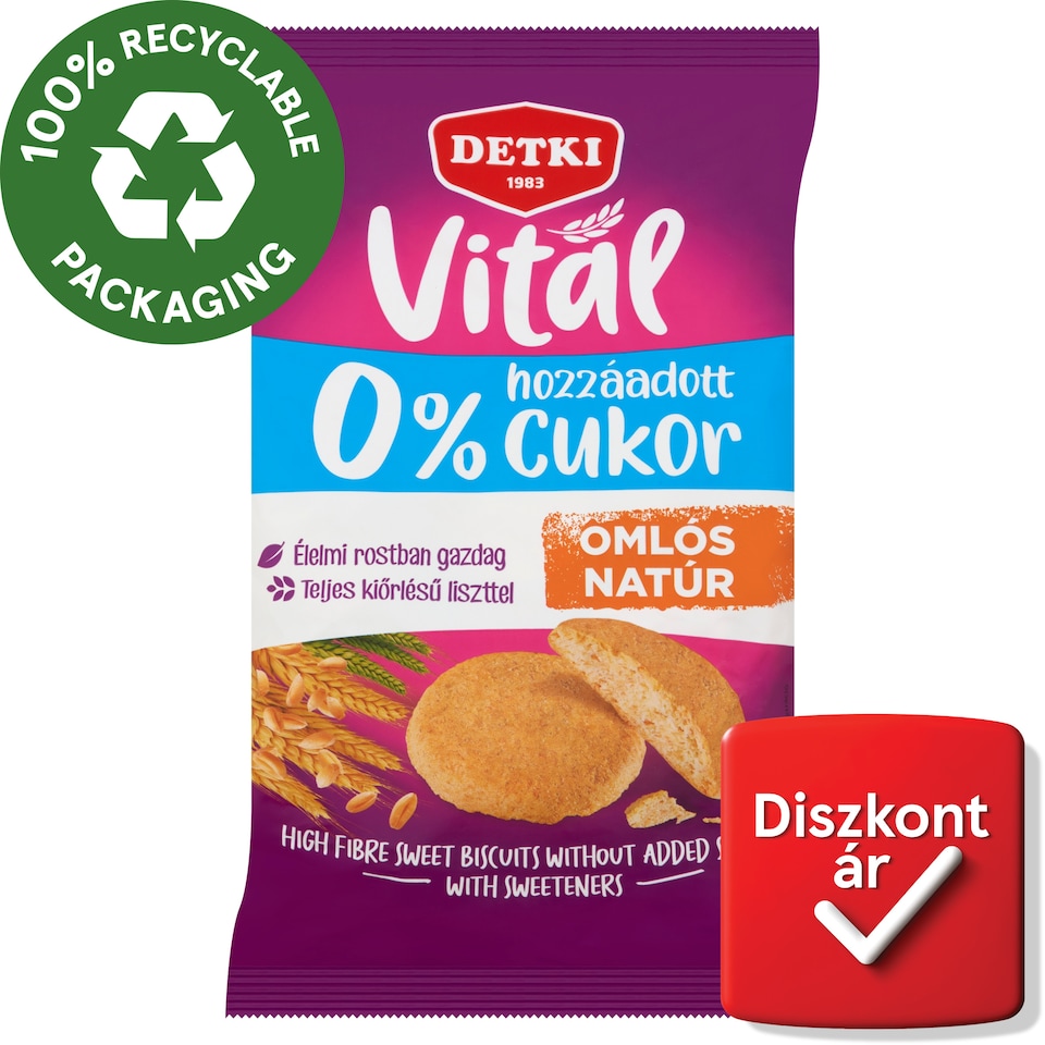 image 1 of Detki Vital Sweet Biscuits without Added Sugar with Sweeteners 180 g