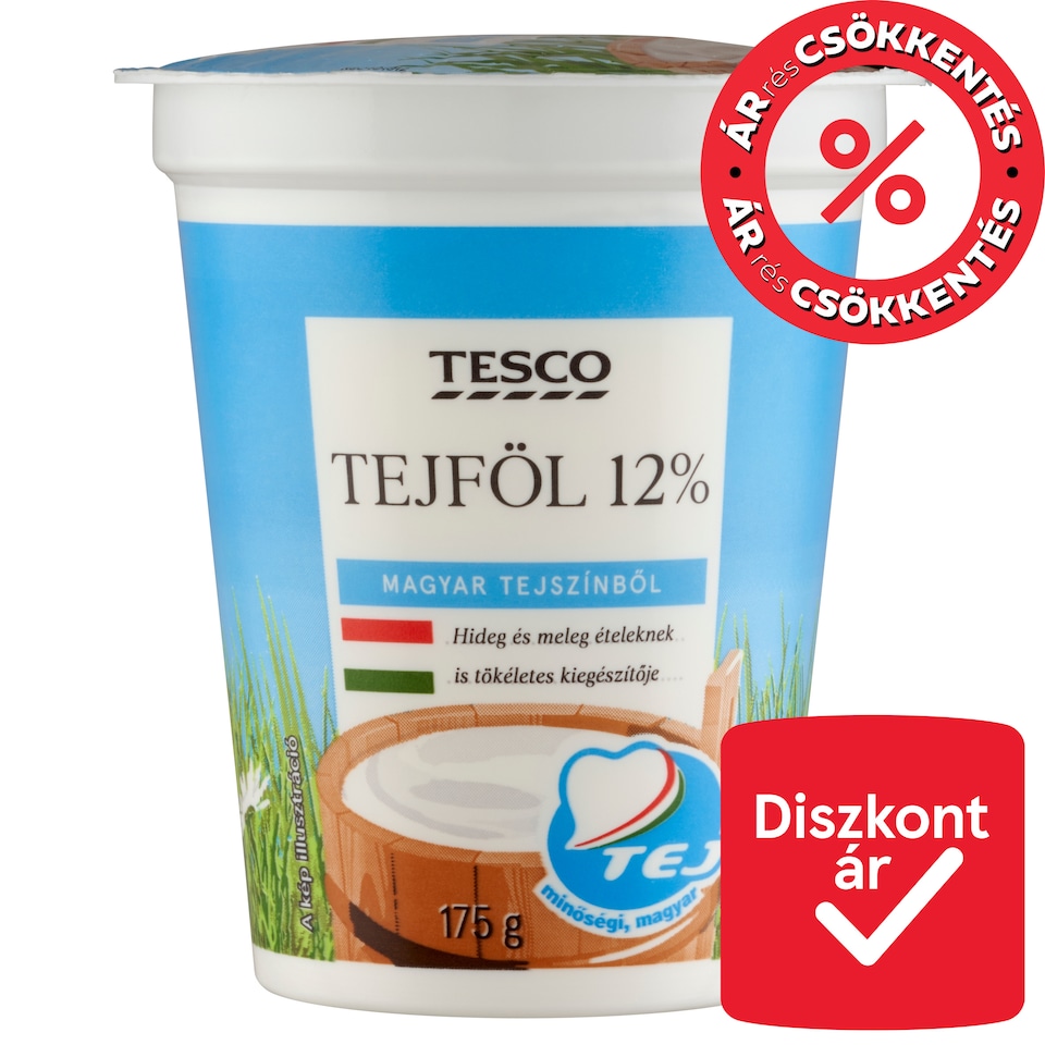 Tesco félzsíros tejföl 12% 175 g