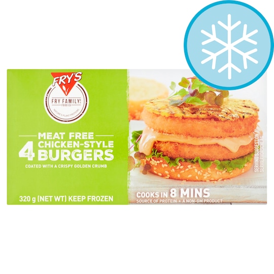Fry's Meat Free 4 Chicken Style Burger 320G Tesco Groceries