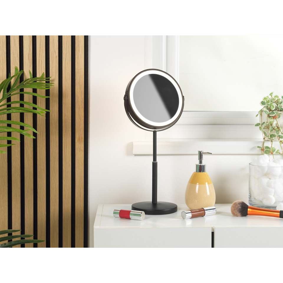 image 1 of Beldray Black 7 inch Telescopic LED Mirror