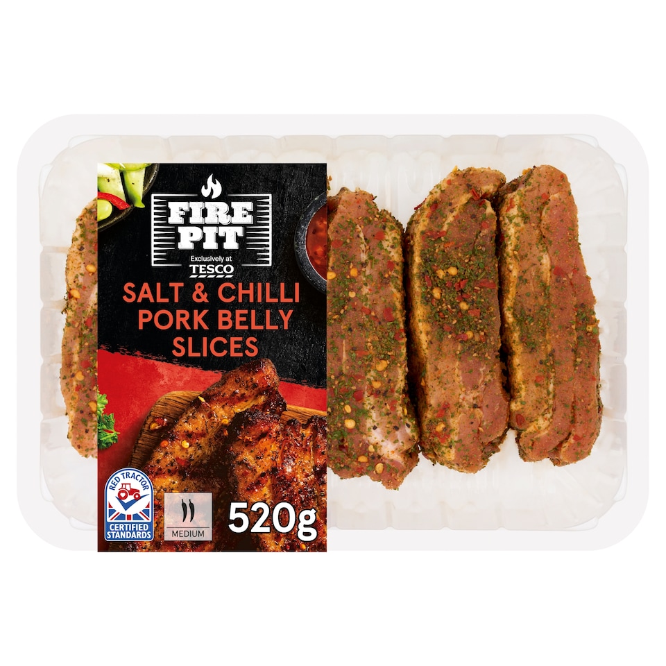 Fire Pit Salt & Chilli Pork Belly Slices 520g