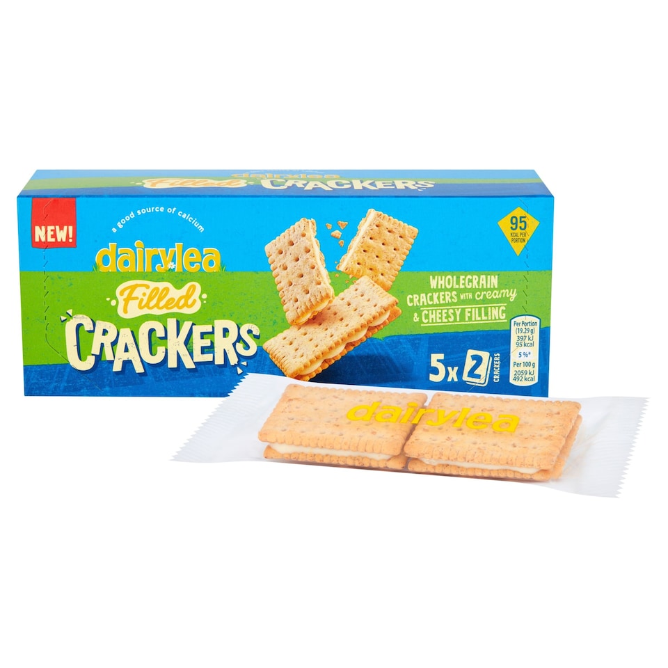 image 1 of Dairylea Filled Cheese Crackers Snacks 5 pack 5x19.3G
