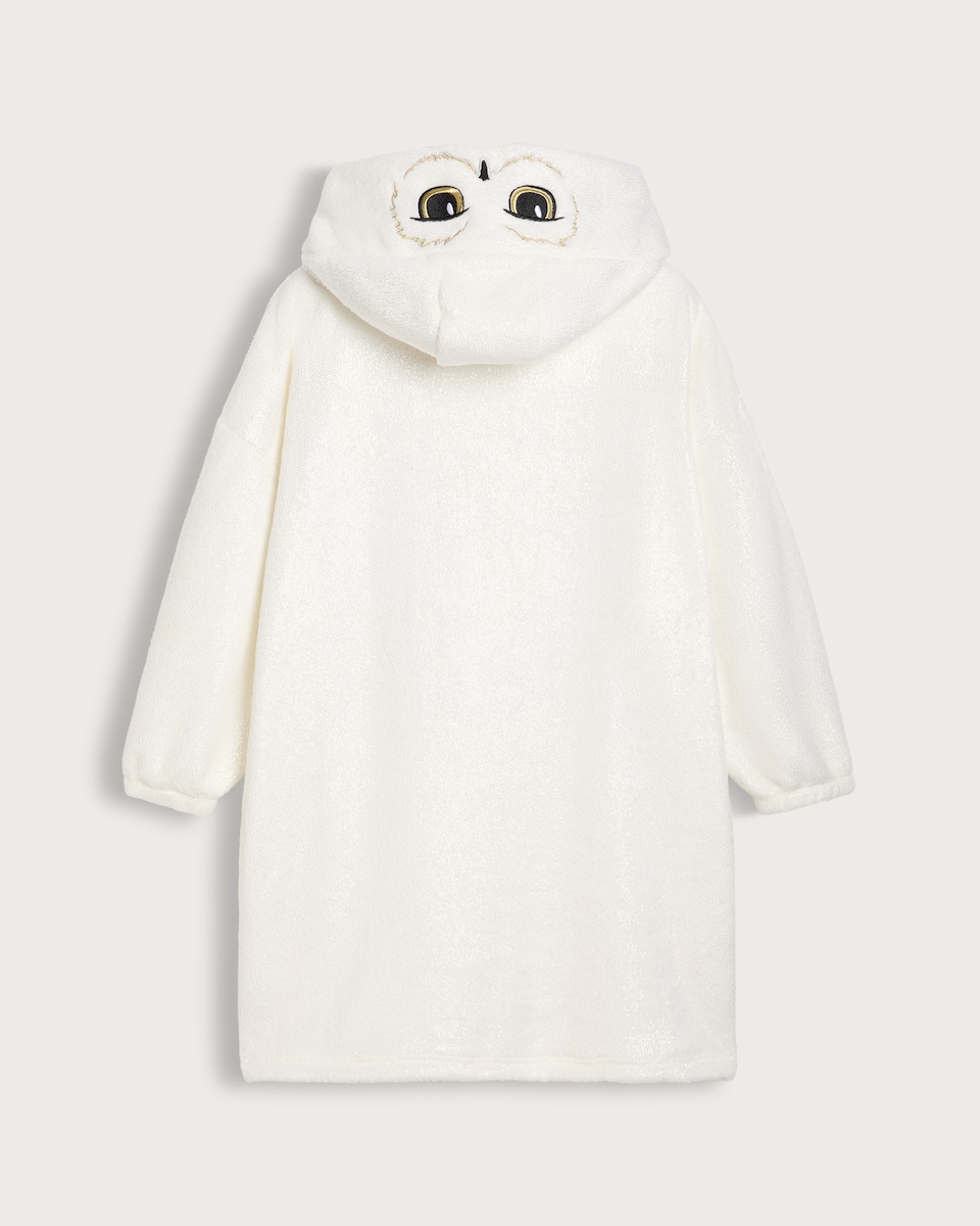 image 1 of Harry Potter Hedwig Fleece Hooded Blanket in Cream