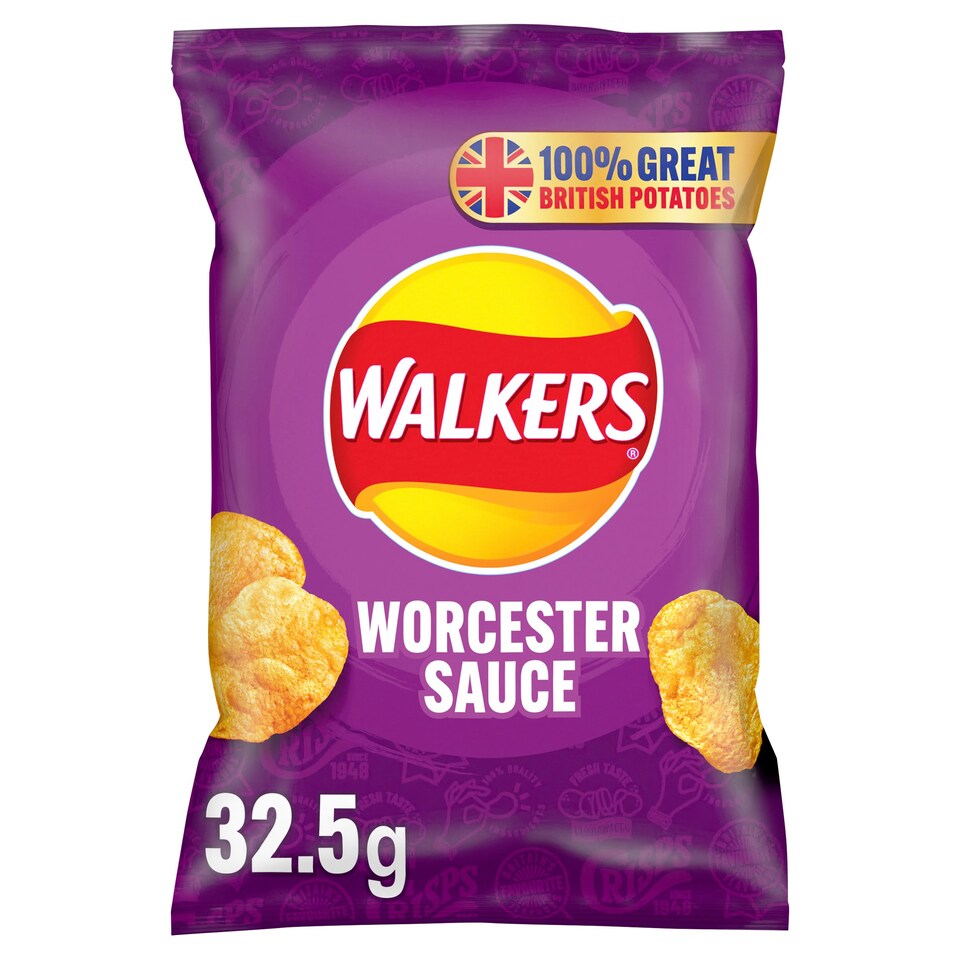 Walkers Worcester Sauce Crisps 32.5G Tesco Groceries