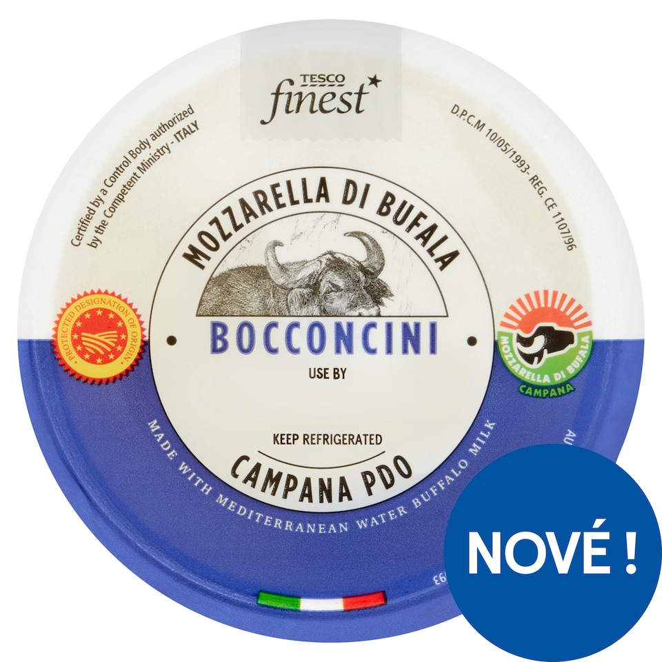 Tesco Finest Mozzarella di Bufala Campana Full-Fat Soft Unripened Cheese in Brine 200g
