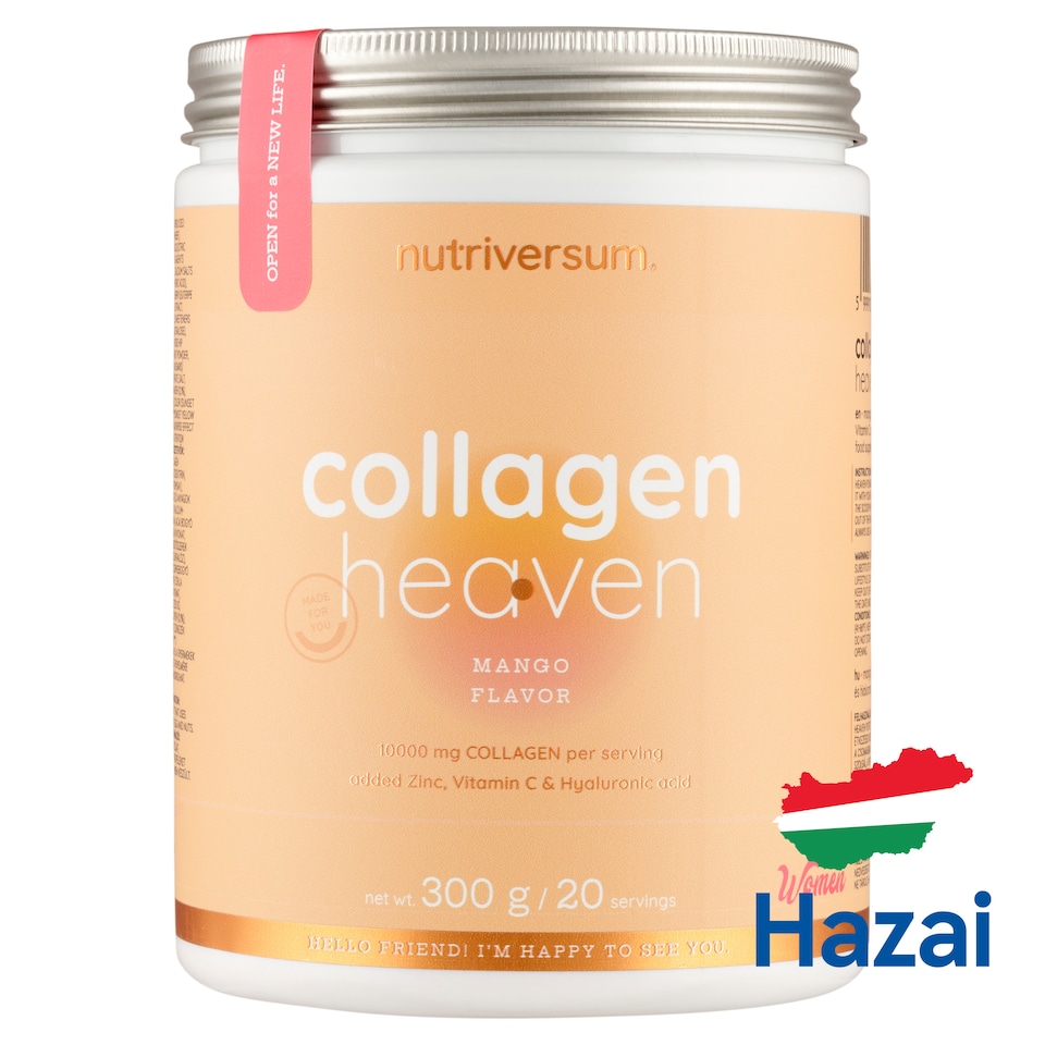 Nutriversum Women Collagen Heaven mangó ízesítésű, kollagén- és hialuronsav-tartalmú por 300 g