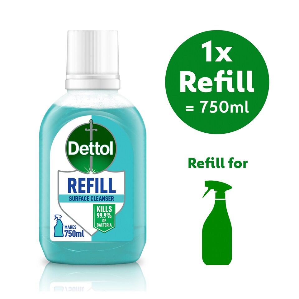 image 1 of Dettol Original Antibacterial Surface Cleanser Refill Spray 50ml