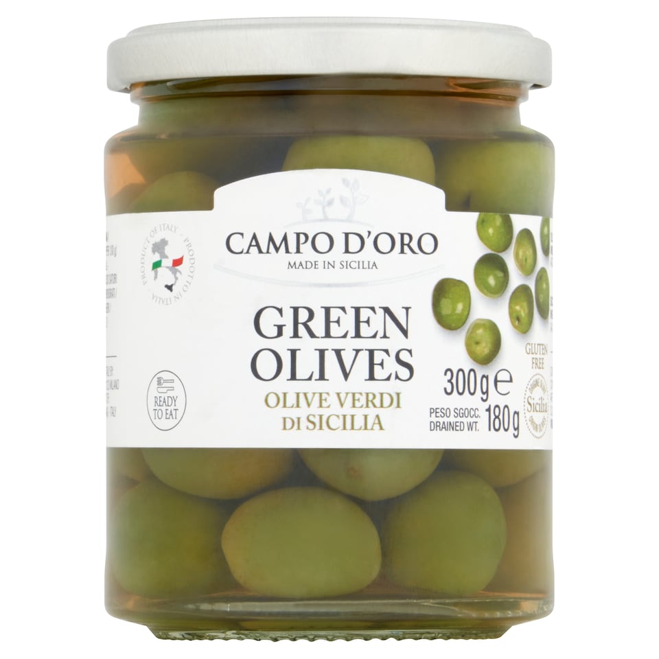 Campo D'oro Sicilian Green Olives 300g