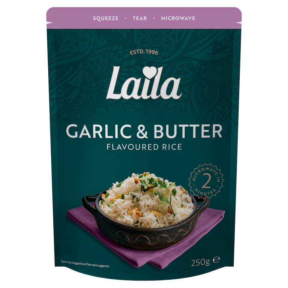Laila Garlic & Butter Microwave Rice 250g