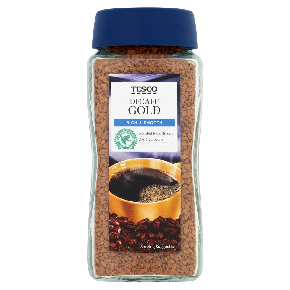 Tesco Gold Decaffeinated Instant Coffee 100G Tesco Groceries