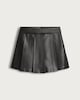 image 4 of F&F Girls Faux Leather Pleated Skort in Black