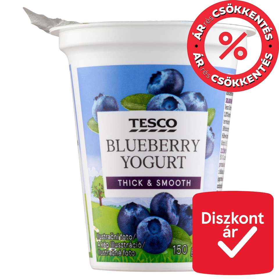Tesco áfonyás joghurt 150 g