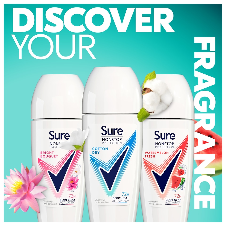 image 1 of Sure 72h Bright Bouquet Roll-On Antiperspirant Deodorant 50ml