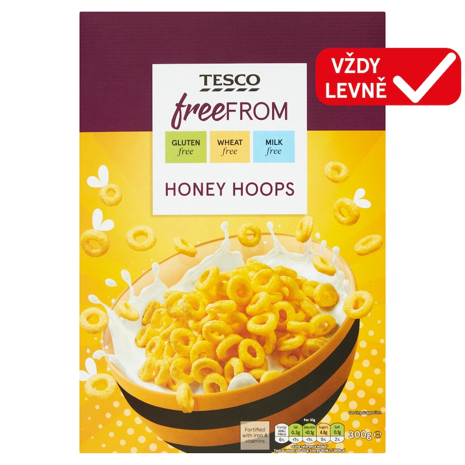 Obrázek 1 pro produkt Tesco Free From kukuřičné kroužky s medem 300g