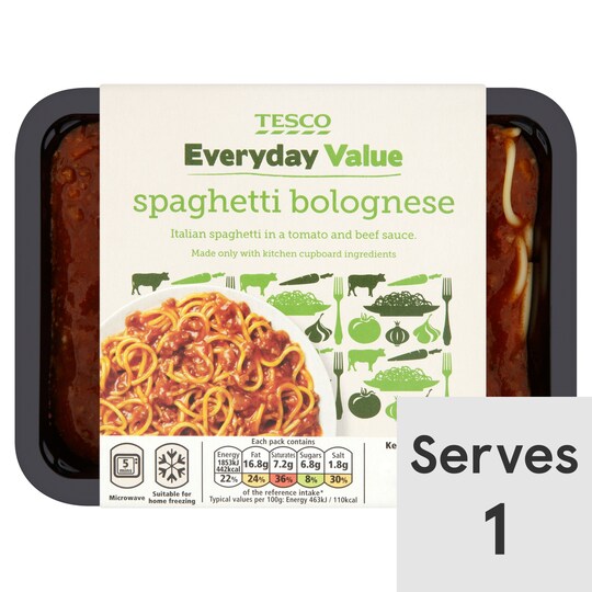 Tesco Everyday Value Spaghetti Bolognese 400G Tesco Groceries