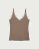 image 4 of F&F Lace Trim Strappy Vest in Mink