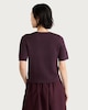 image 3 of The F&F Edit Knitted Double Breasted Short Sleeved Cardigan in Burgundy
