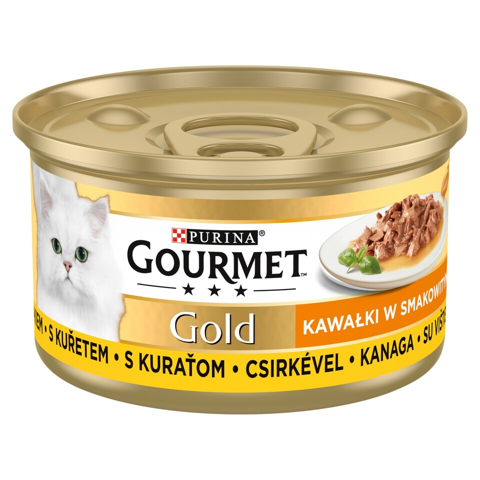 Gourmet Gold Sauce Delight konzerva pro kočky kuře v omáčce 85g