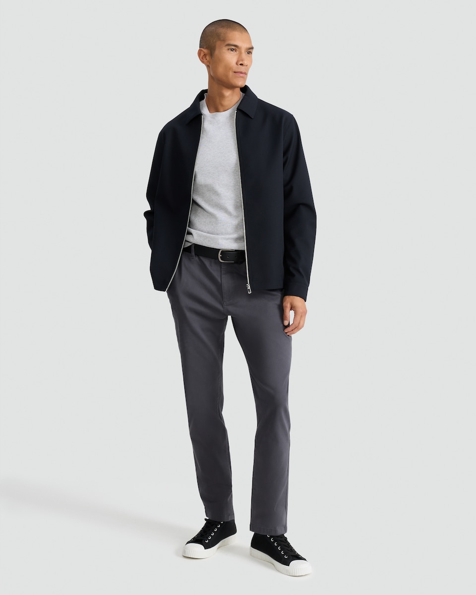 image 1 of F&F FREEFIT® Slim Leg Chino Trousers in Grey