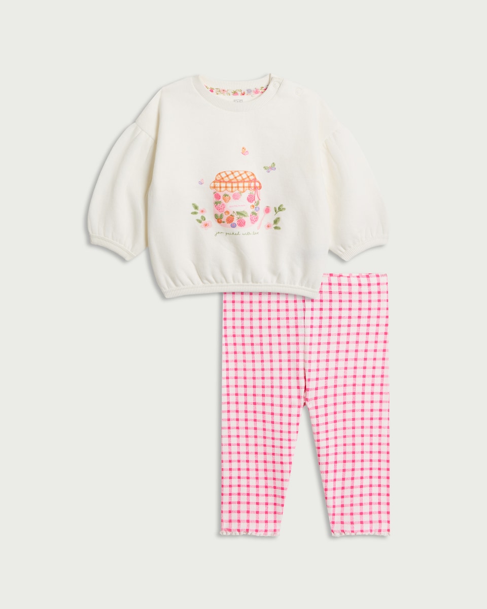 F&F Baby 2-Piece Cotton Rich Sweatshirt and Legging Set in Multi
