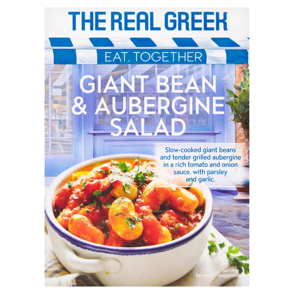 The Real Greek Giant Bean & Aubergine Salad 200g