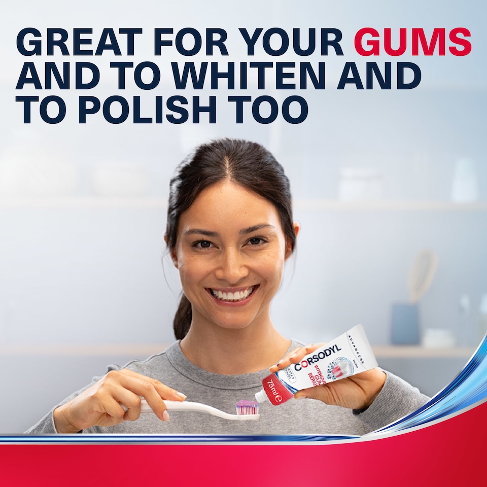 image 1 of Corsodyl Intensive Gum Repair White & Polish Toothpaste 75ml