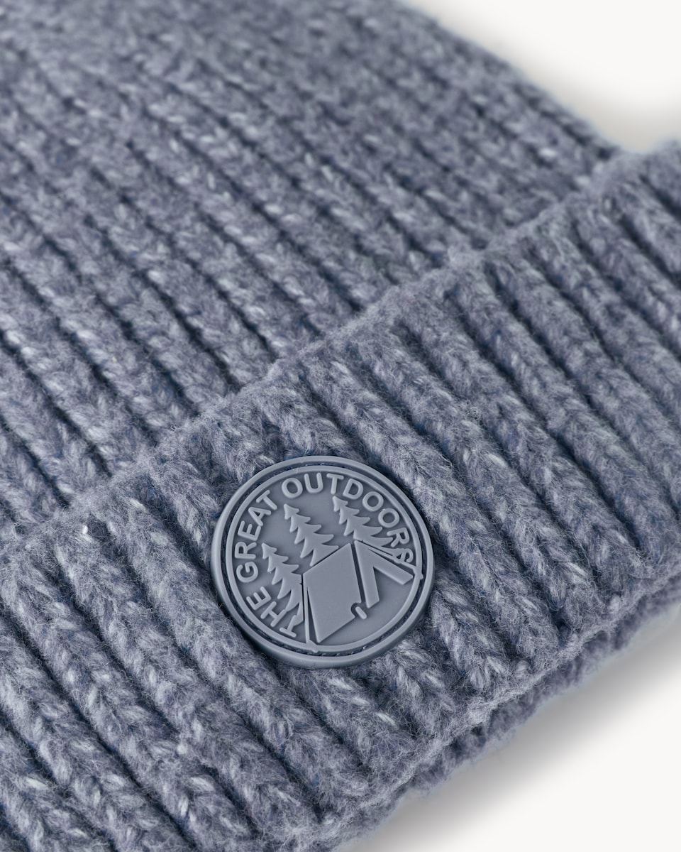image 1 of F&F Boys Ribbed Knit Beanie in Blue