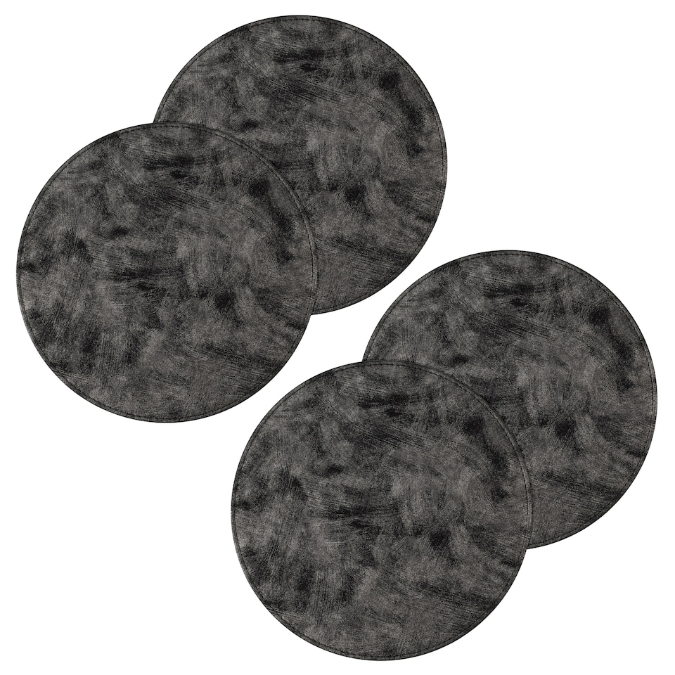 image 1 of F&F Home Black Faux suede placemat 4 Pack