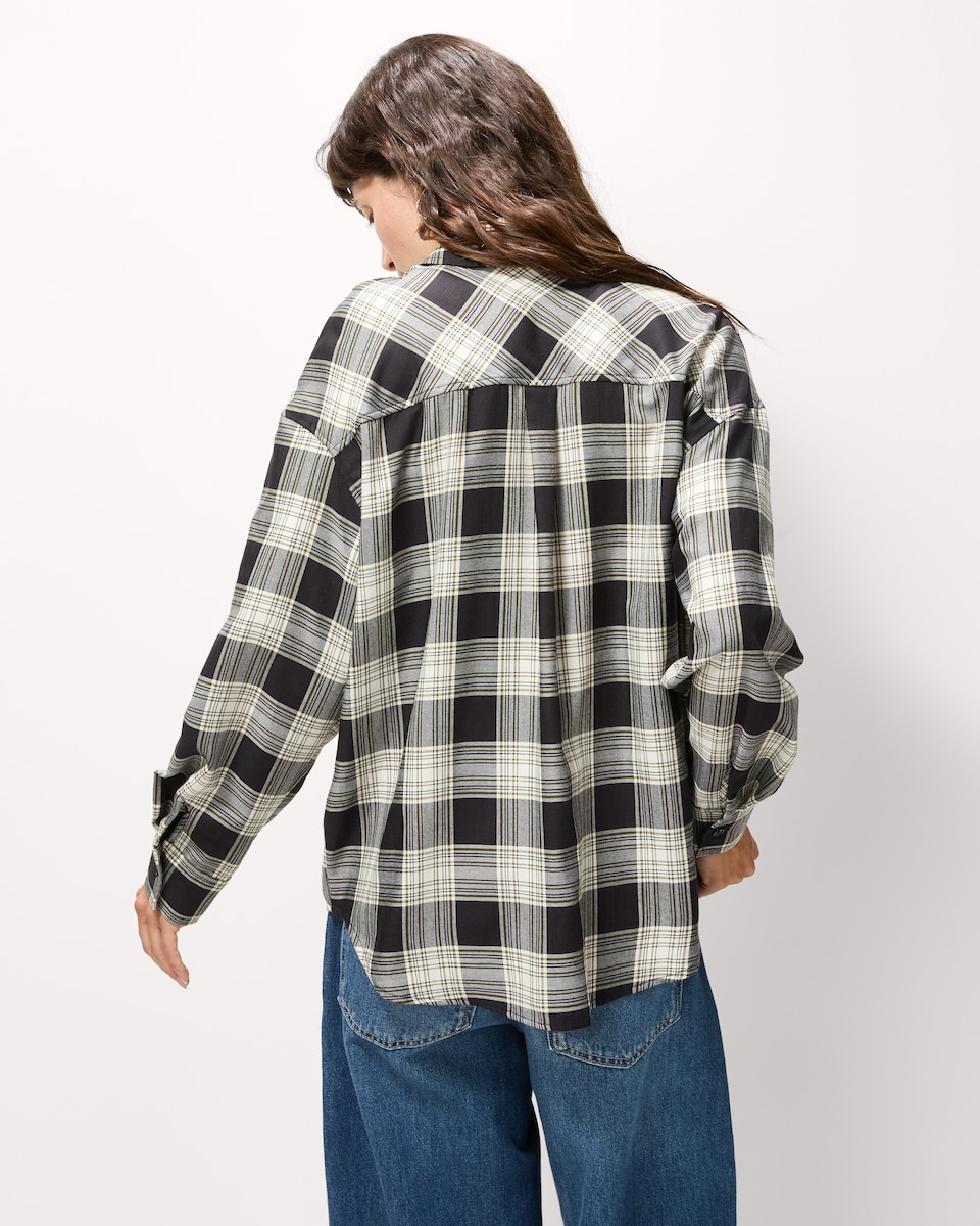 image 1 of F&F Checked Shirt in Multi Black White