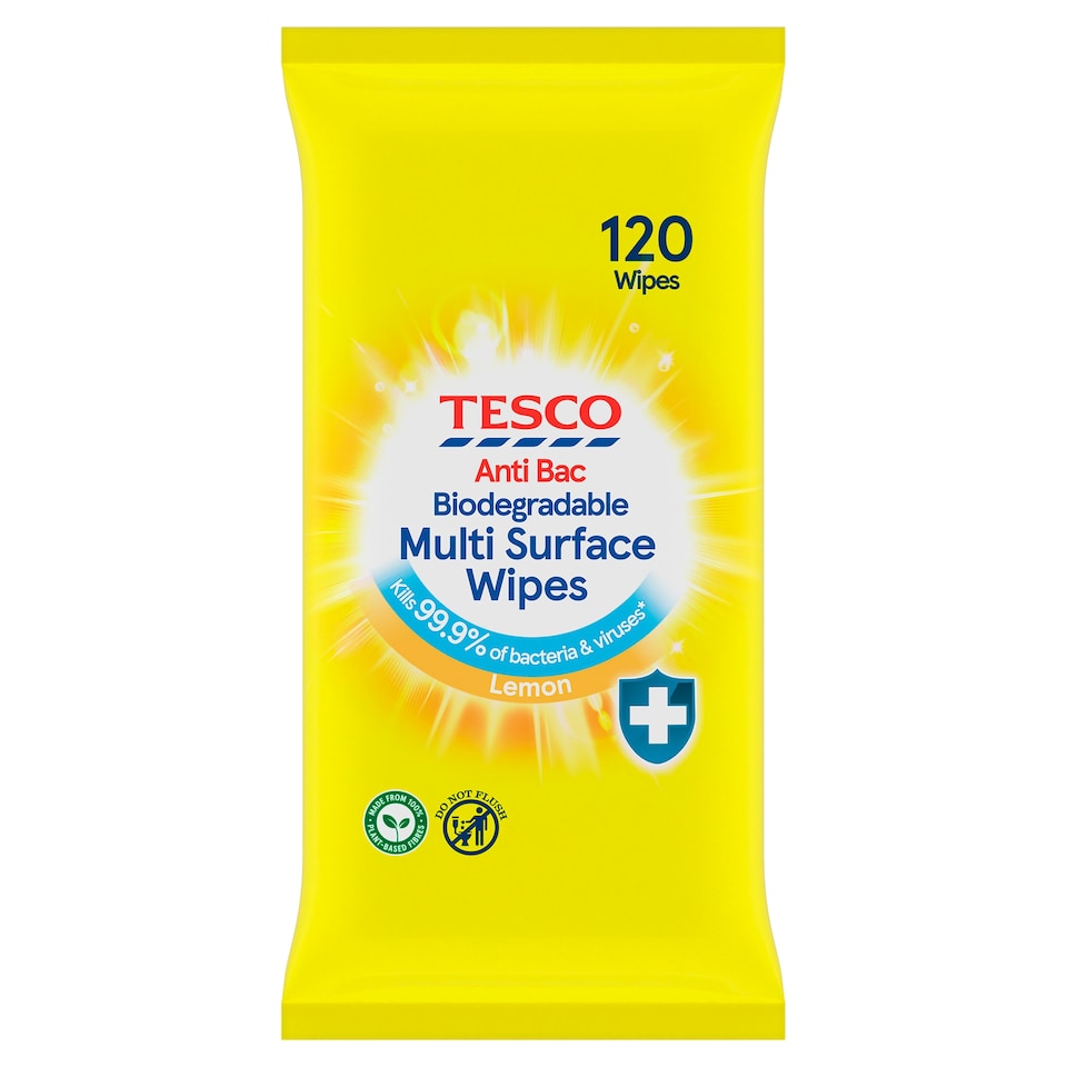 Tesco Citrus Antibacterial Wipes 120S