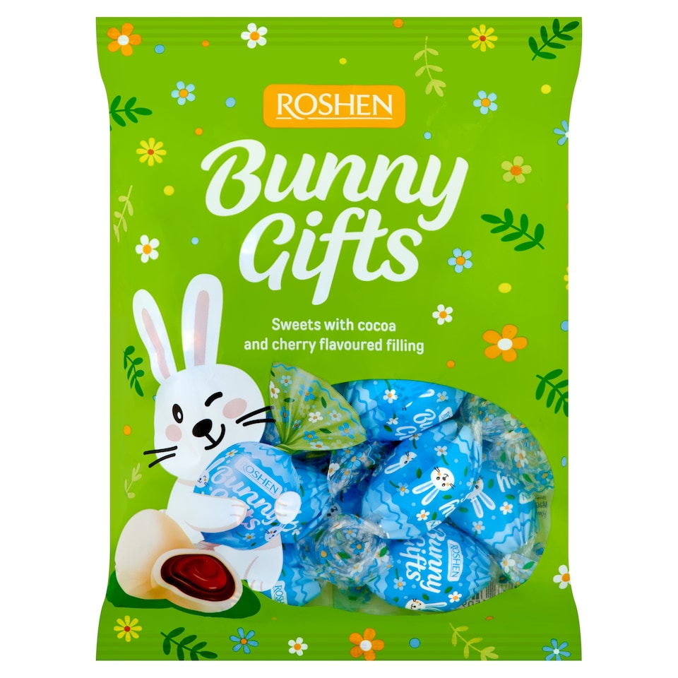 image 1 of Roshen Bunny Gifts Sweets with Cocoa and Cherry Flavoured Filling 200 g