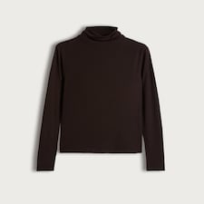 F&F Roll Neck Long Sleeved Top with Wool in Brown