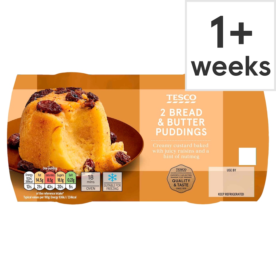 Tesco Bread & Butter Puddings 2 Pack 120g