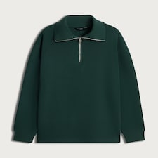 F&F Pure Cotton Half Zip Sweatshirt in Green
