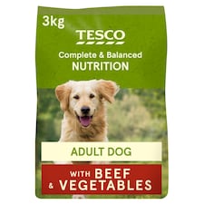 Tesco Beef & Country Vegetable Dry Dog Food 3Kg