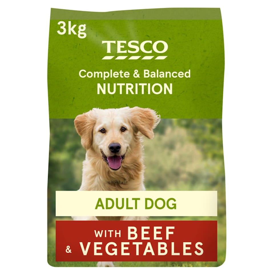 image 1 of Tesco Beef & Country Vegetable Dry Dog Food 3Kg