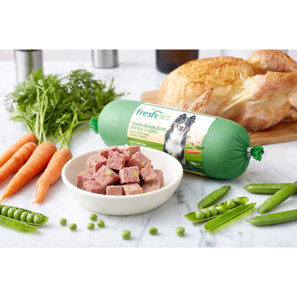 image 1 of Freshpet Tender Chicken with Peas & Carrots Fresh Dog Food Roll 700g