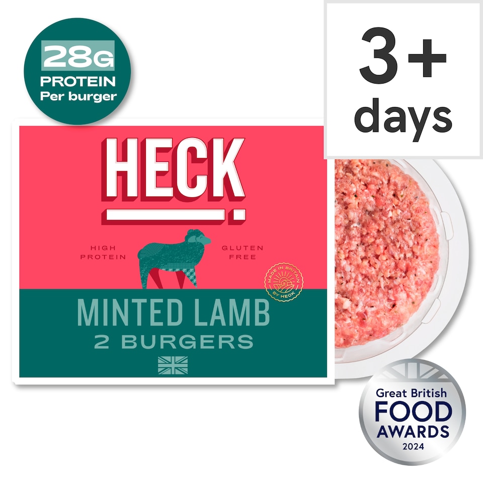 image 1 of Heck Minted Lamb Burgers 2 Pack 320g