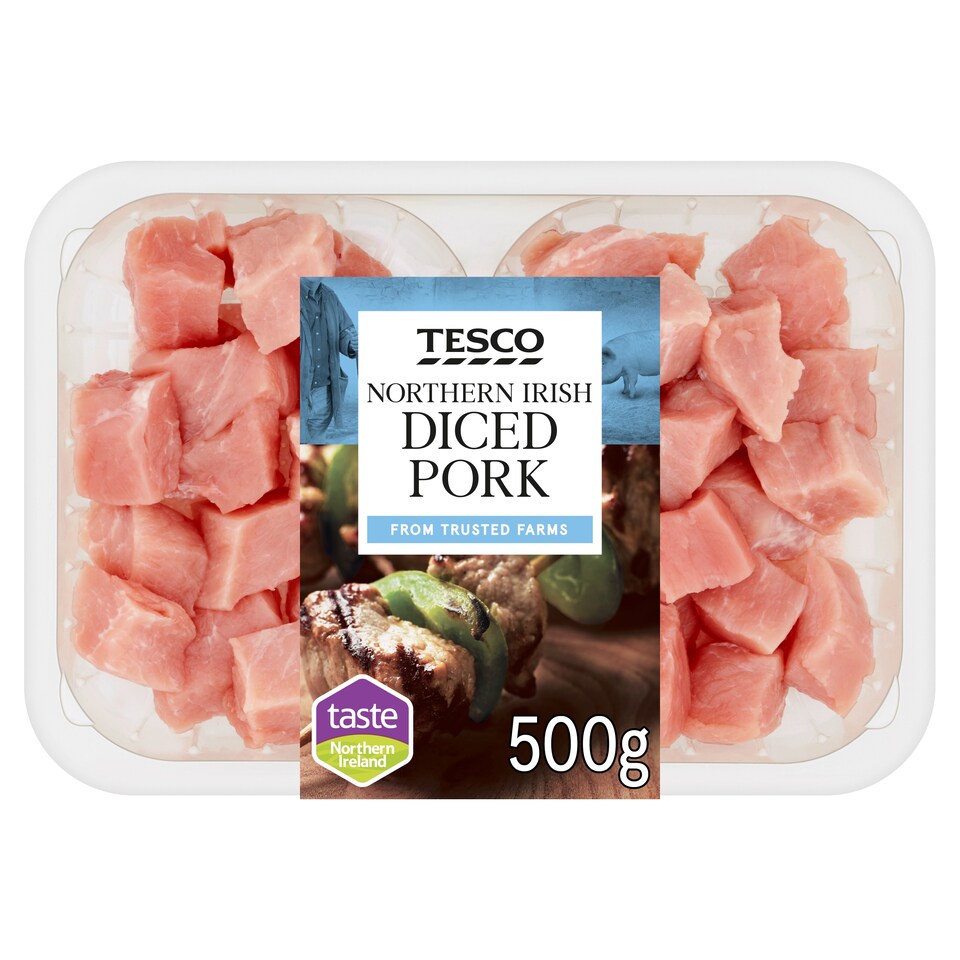 Tesco Fresh Diced Pork Topside 500G