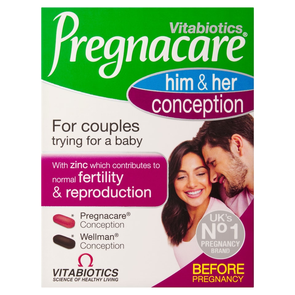 Vitabiotics Pregnacare Him & Her Conception Vitamin & Mineral Tablets Dual Pack 60s