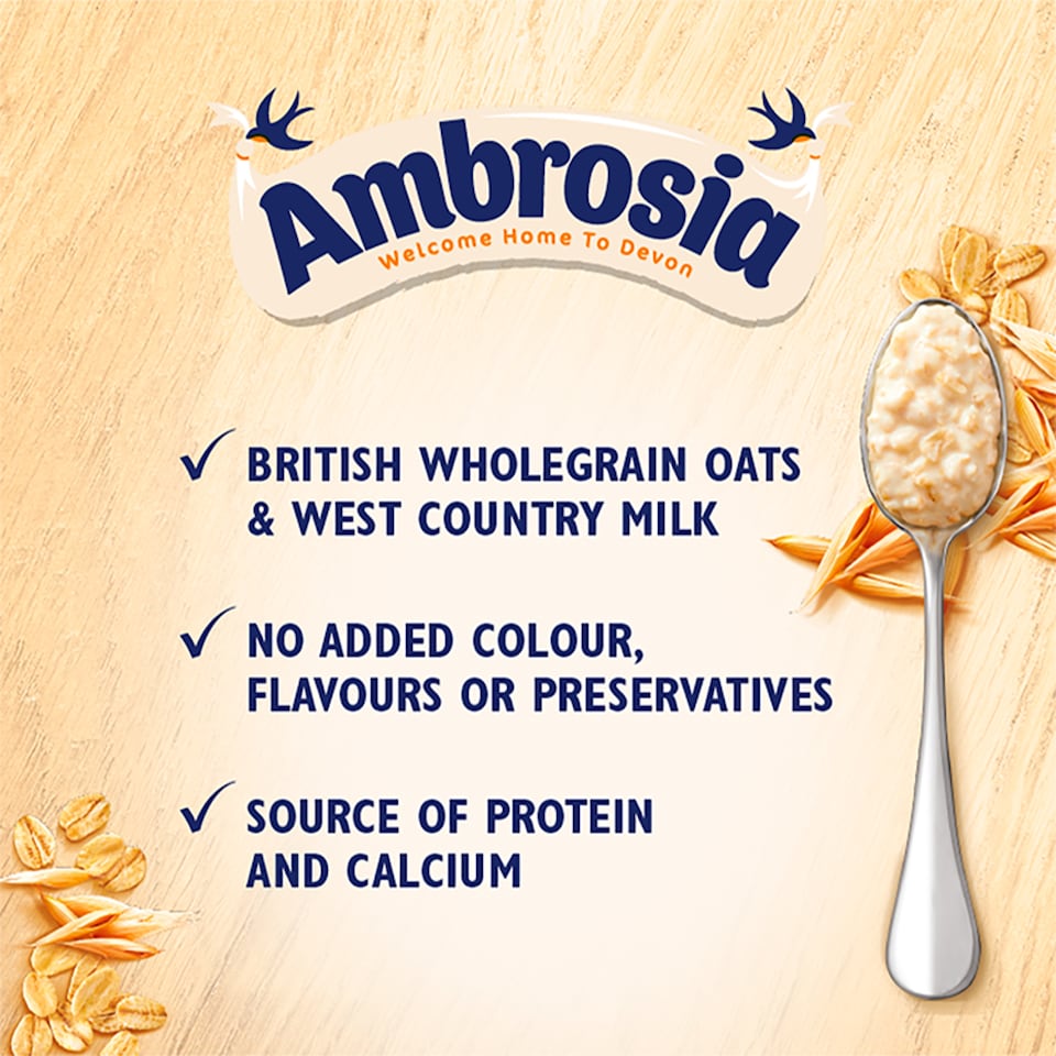 image 1 of Ambrosia Ready to Eat Porridge Oat Cereal Pot Original 210g