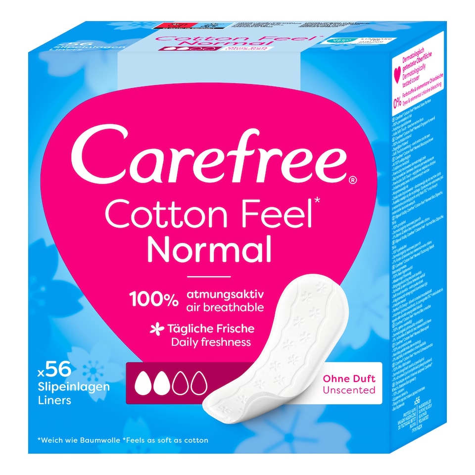 image 1 of Carefree Cotton Panty Liners Unscented 56 Pack