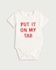 image 1 of F&F Baby Cotton Rich Put It On My Tab Slogan Bodysuit in White