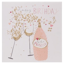 Woodmansterne Birthday Card Happy Birthday Pop The Prosecco
