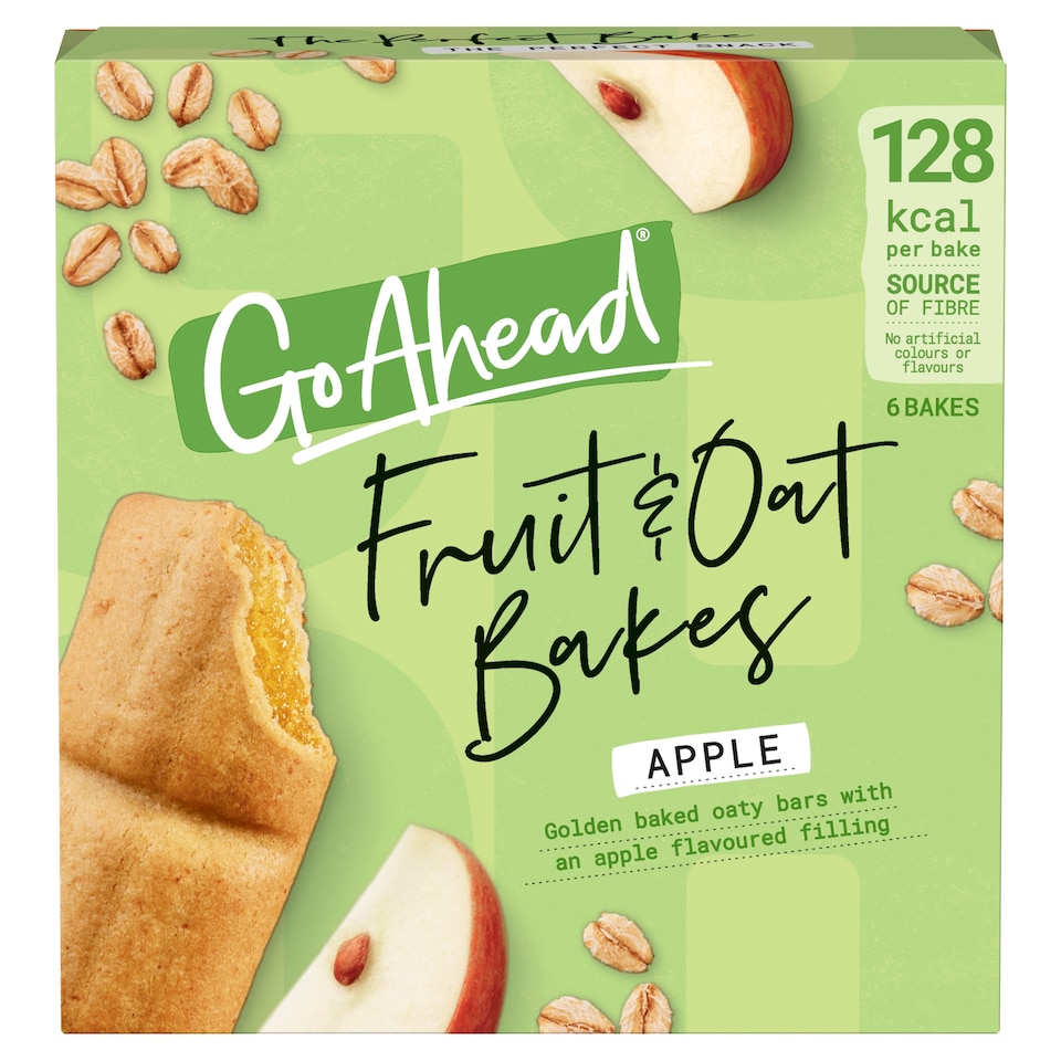 image 1 of Go Ahead 6 Fruit & Oat Bakes Apple 210g