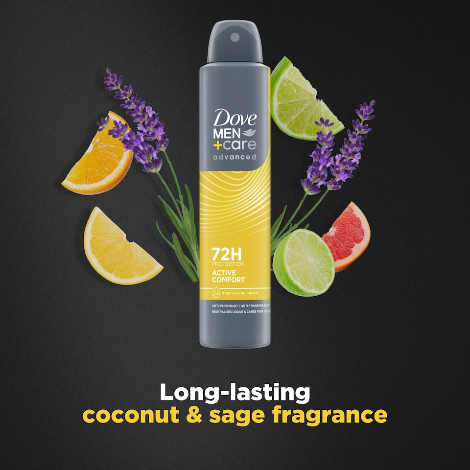 image 1 of Dove Men+Care Active Comfort 72h Antiperspirant Deodorant 200ml