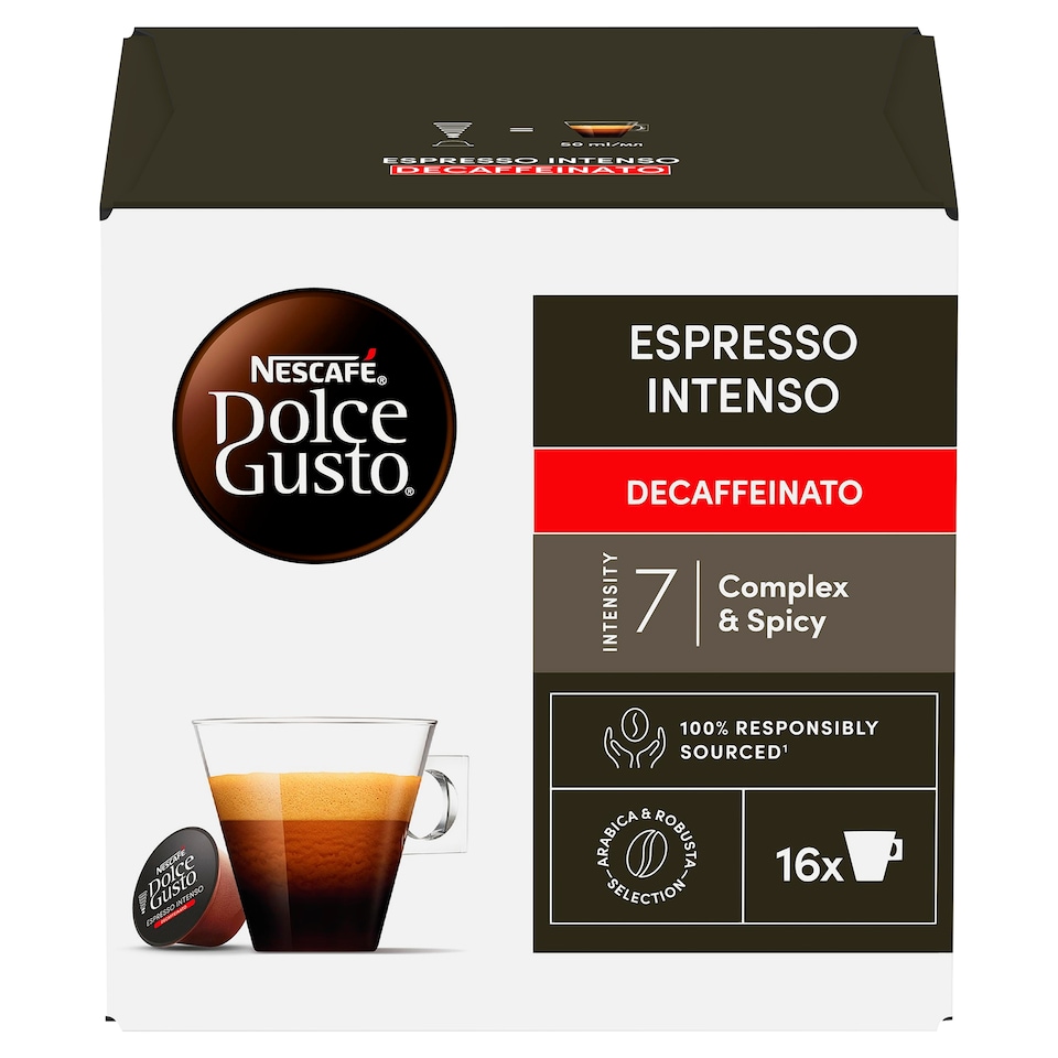 NESCAFÉ Dolce Gusto Espresso Intenso Decaffeinato - kávové kapsle - 16 kapslí v balení