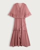 image 5 of F&F Chiffon Ruffle Boho Midi Dress in Pink