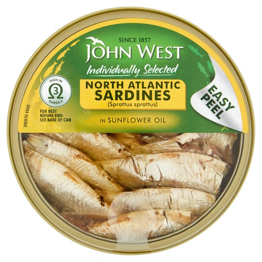 John West North Atlantic Sardine Sunflower Oil 106G Tesco Groceries