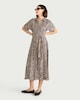 image 1 of F&F Leopard Print Collared Midi Dress in Multi Brown